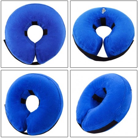 Meidong Inflatable Comfy Cone for Dogs Cats Protective Soft Pet Recovery Collar After Surgery Prevent Dogs from Biting & Scratching